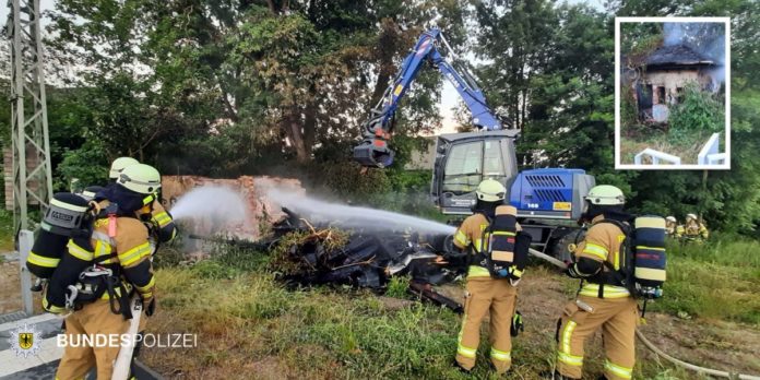 Brand auf Bahngebiet