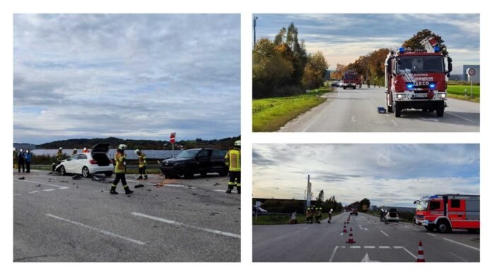 Verkehrsunfall auf der Staatsstraße 2045 bei der Autobahnanschlussstelle LA-West fordert mehrere Verletzte