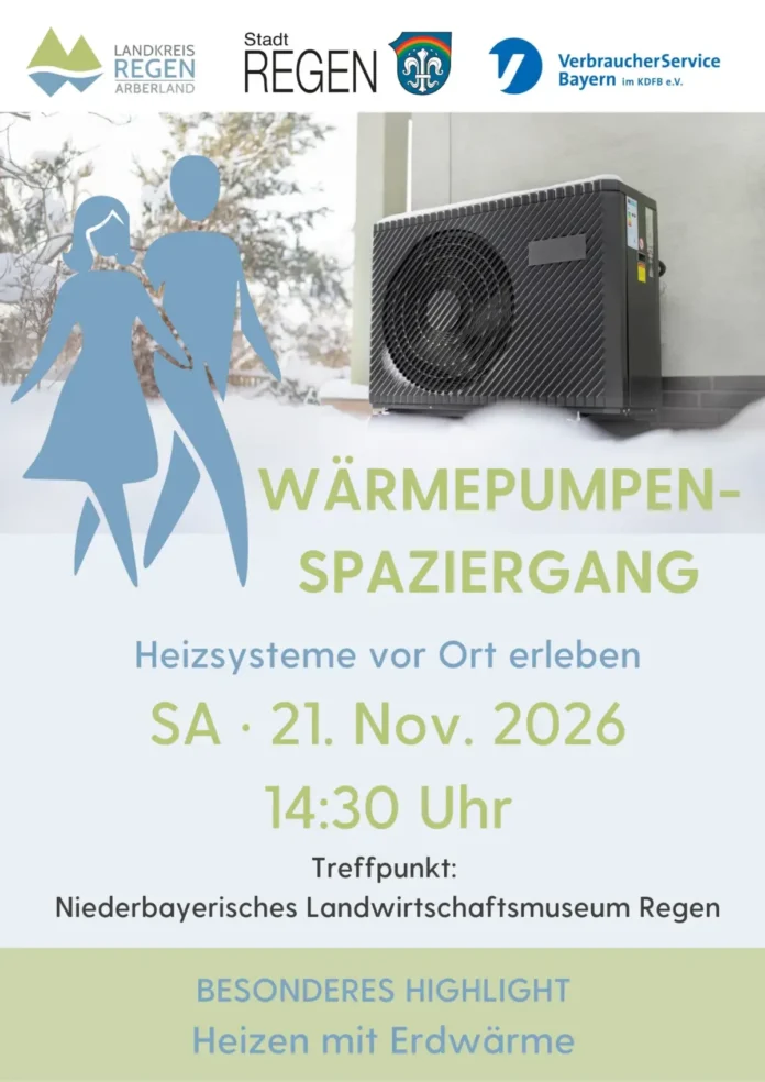 Wärmepumpenspaziergang in Regen